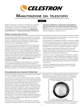 MANUTENZIONE DEL TELESCOPIO - Qvc