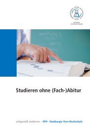 Studieren ohne (Fach-)Abitur -  Hamburger Fern-Hochschule