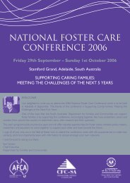NATIONAL FOSTER CARE CONFERENCE 2006 - Australian Foster ...