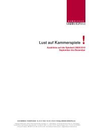 Lust auf Kammerspiele ! - Hamburger Kammerspiele