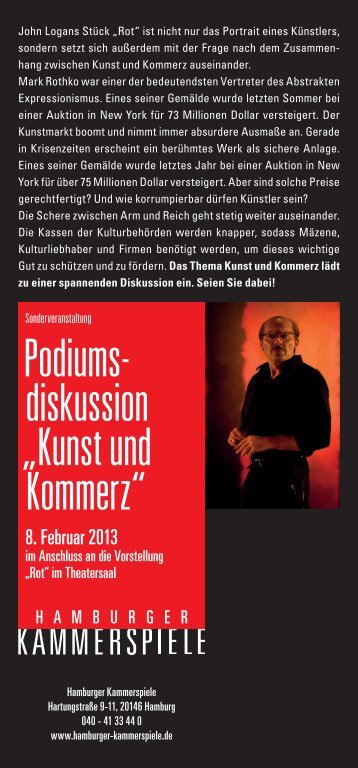 KM Kunst und Komerz Flyer.indd - Hamburger Kammerspiele