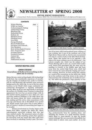 newsletter 47 spring 2008 - Wealden Iron Research Group