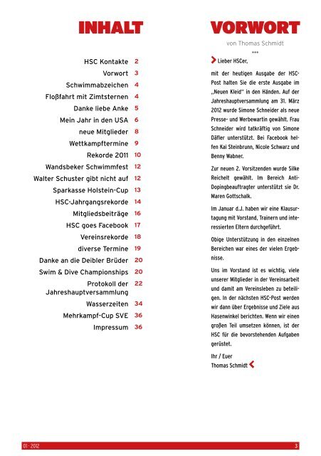 HSC POST 1/2012 - Hamburger Schwimm-Club von 1879 e.V.