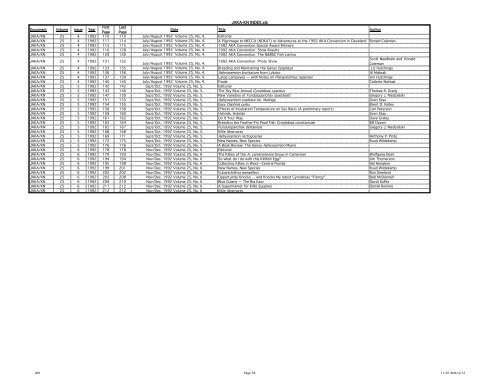 JAKA-KN INDEX - American Killifish Association