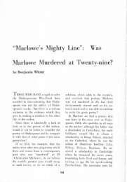 Marlowe's Mighty Line - The Marlowe Studies