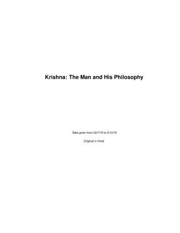 Krishna: The Man and His Philosophy - Osho - Oshorajneesh.com