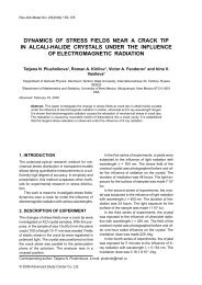 DYNAMICS OF STRESS FIELDS NEAR A CRACK TIP IN ALCALI ...