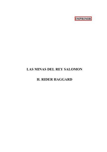 Las minas del Rey Salomón - H. Rider Haggard