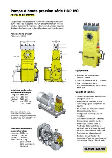 Pompe à haute pression série HDP 120 - Hammelmann