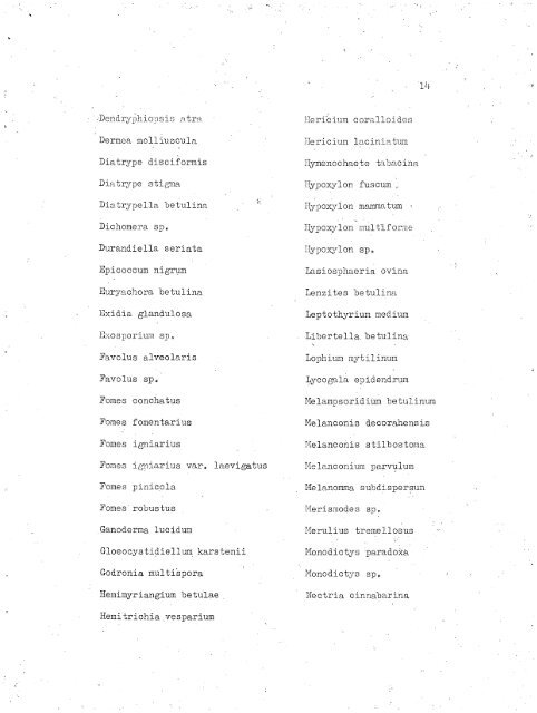 HOST INDEX OF SPECIES DEPOSITED IN THE MYCOLOGICAL ...