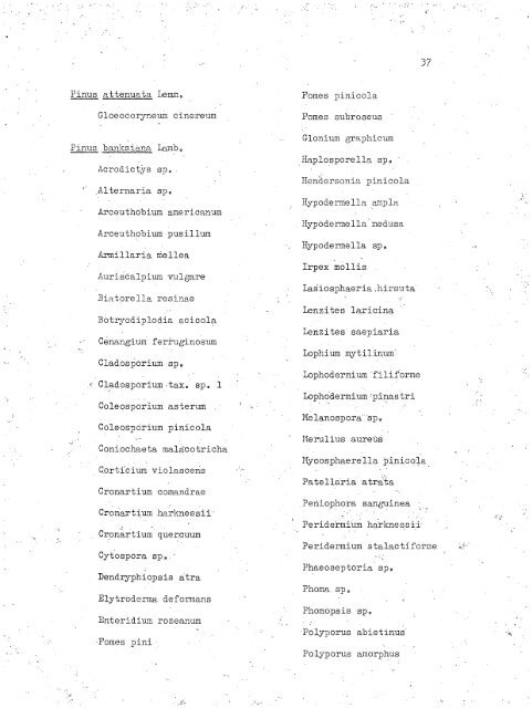 HOST INDEX OF SPECIES DEPOSITED IN THE MYCOLOGICAL ...