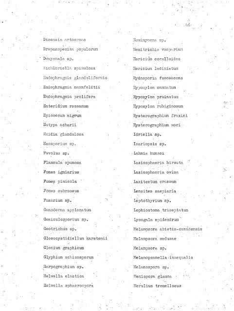 HOST INDEX OF SPECIES DEPOSITED IN THE MYCOLOGICAL ...