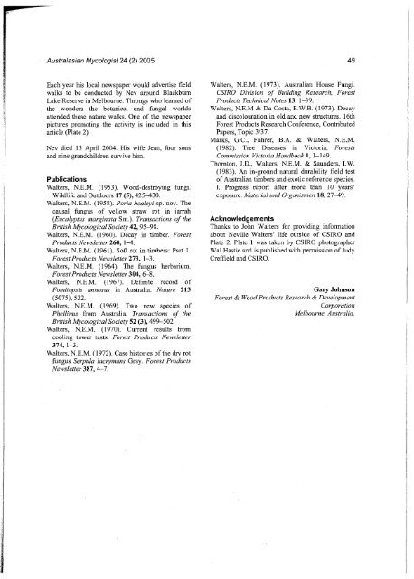 Australasian Mycologis - First Year Biology