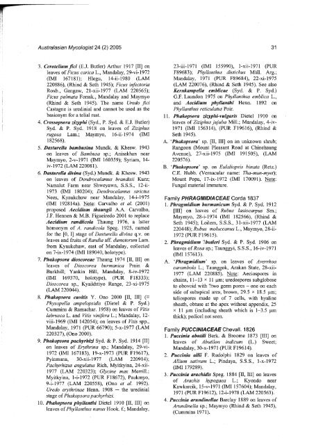 Australasian Mycologis - First Year Biology