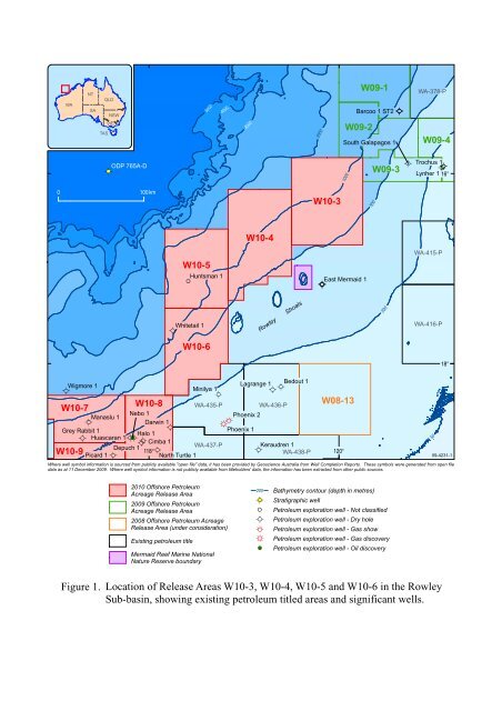 Rowley Sub-basin, Roebuck Basin, Release Areas W10-3, W10-4 ...