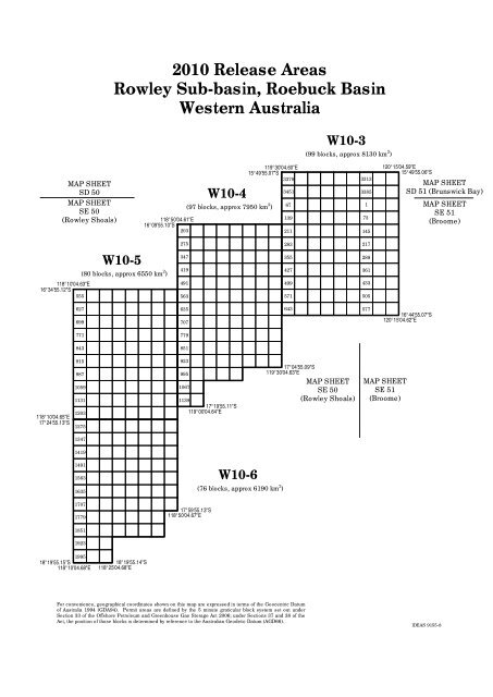 Rowley Sub-basin, Roebuck Basin, Release Areas W10-3, W10-4 ...