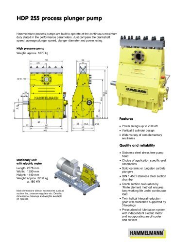 HDP 255 process plunger pump - Hammelmann