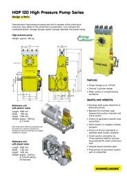 HDP 120 High Pressure Pump Series - Hammelmann
