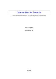 Intervention for Dyslexia - The British Dyslexia Association