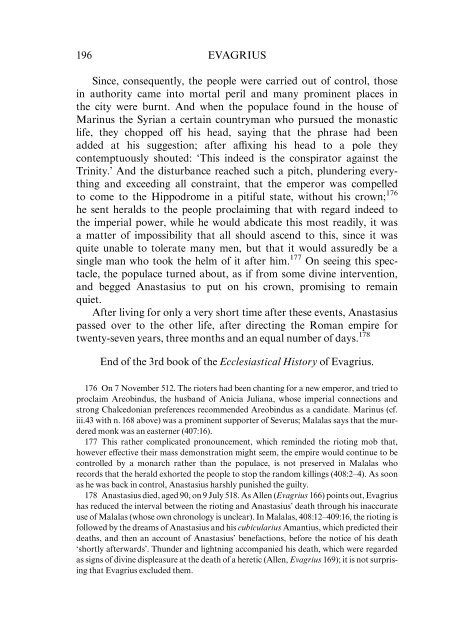The Ecclesiastical History of Evagrius by Evagrius Scholasticus