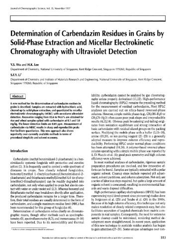 Determination of Carbendazim Residues in Grains by Solid-Phase ...