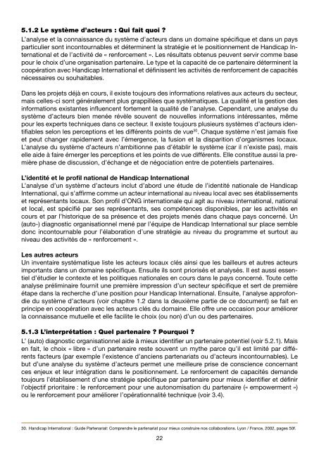 Renforcement des capacités et relation partenariale - Handicap ...