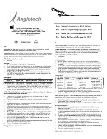 Eng: Hystero-Salpingography (HSG) Catheter Fra ... - AngioEduPRO