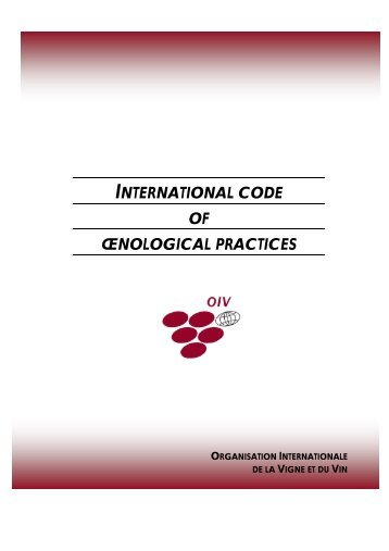 International Code of oenological Practices