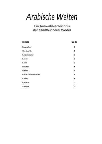 Arabische Welten - Stadtbücherei Wedel