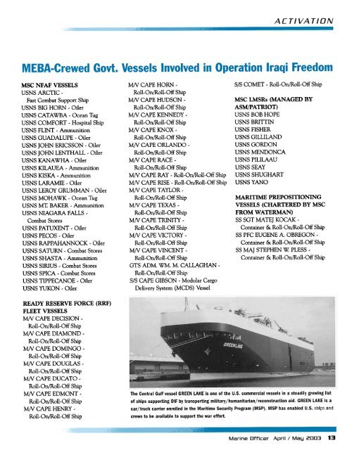 Operation Iraqi Freedom - MEBA