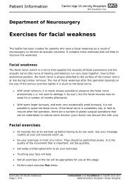 Exercises for facial weakness - Cambridge University Hospitals