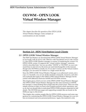 OLVWM - OPEN LOOK Virtual Window Manager - Zanchey