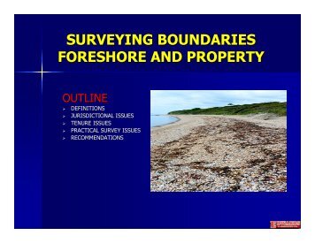 surveying boundaries foreshore and property - Association of ...