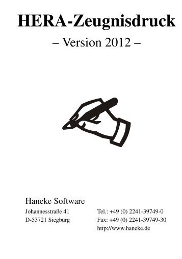 HERA-Zeugnisdruck - Haneke Software