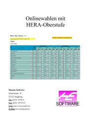 Onlinewahlen mit HERA-Oberstufe - Haneke Software