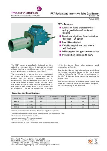 FRT Series Radiant and Immersion Tube Firing Gas - Fives North ...