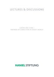 LECTURES & DISCUSSIONS - Haniel Stiftung