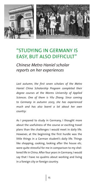 50692_Chinesische Metro-Haniel-Stipendiatin - Haniel Stiftung