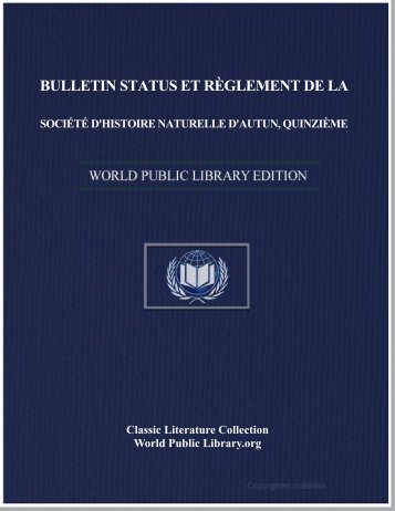 bulletin status et règlement de la société d'histoire naturelle d'autun ...