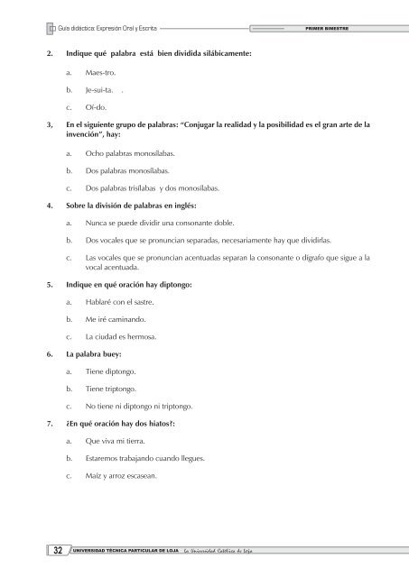 utpl modalidad abierta guia Expresión Oral y Escrita - Universidad ...