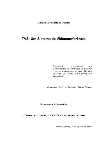 TVS: Um Sistema de Videoconferência - Laboratório TeleMídia ...