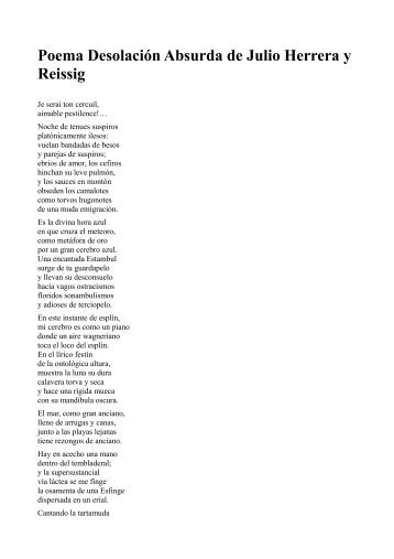 Poema Desolación Absurda de Julio Herrera y Reissig