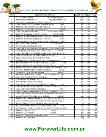 Precios al costo - Aloe Vera Forever Living Products