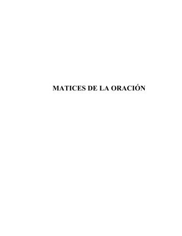 Matices de la Oración (226 KB) - Cafh