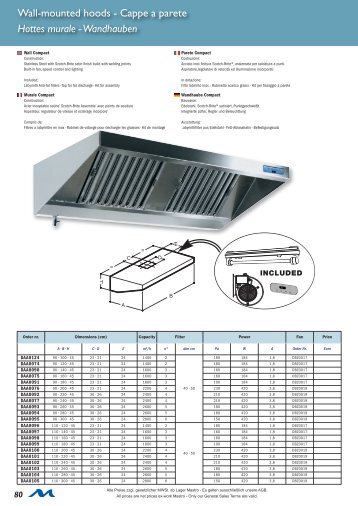 Wall-mounted hoods - Cappe a parete Hottes murale - Wandhauben