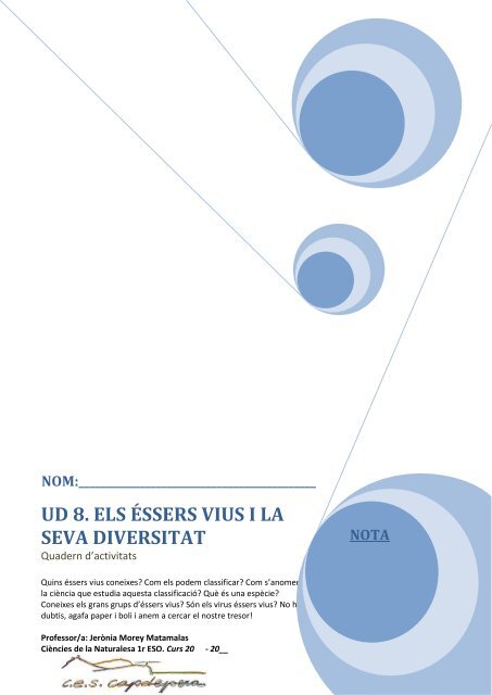 Quaderns d'activitats UNITAT 8 - IES Capdepera