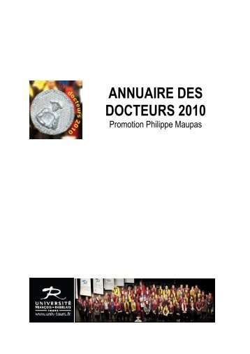 ANNUAIRE DES DOCTEURS 2010 - Université François Rabelais