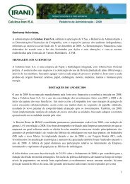 1 Relatório da Administração - 2009 Senhores ... - Celulose Irani