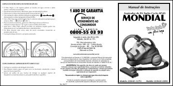 Manual_ASPIRADOR DE PÓ TURBO CYCLO AP-05 Rev ... - Mondial