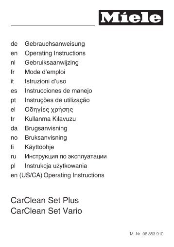CarClean Set Plus CarClean Set Vario - Miele